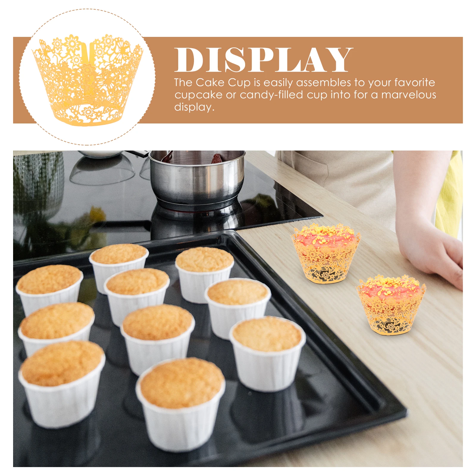 

100pcs Laser Cut Cupcake Liners Hollow Filigree Design Baking Accessories For Wedding Birthday Party Muffin Liners Paper Cupcake