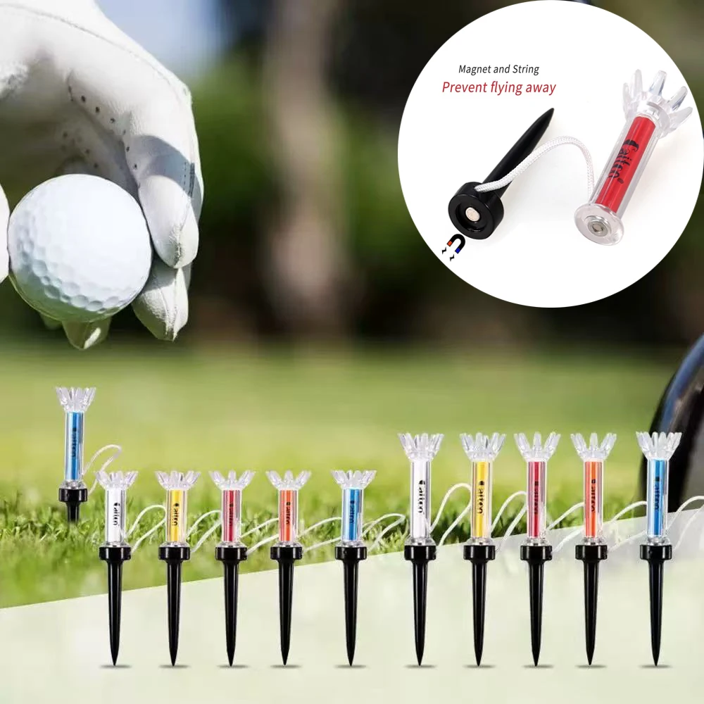

5 шт. магнитные футболки для гольфа — набор пластиковых футболок с мячом 79/90 мм с 360 ° Дизайн отскока и потерь, многоцветный