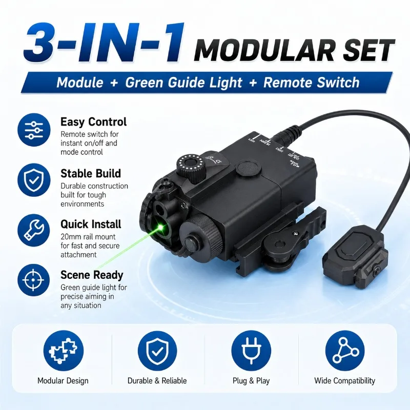 Backyard Leisure MINI‑A2 Green Light Indicator with Remote Switch, Rail‑Mounted Hobby Decor Component