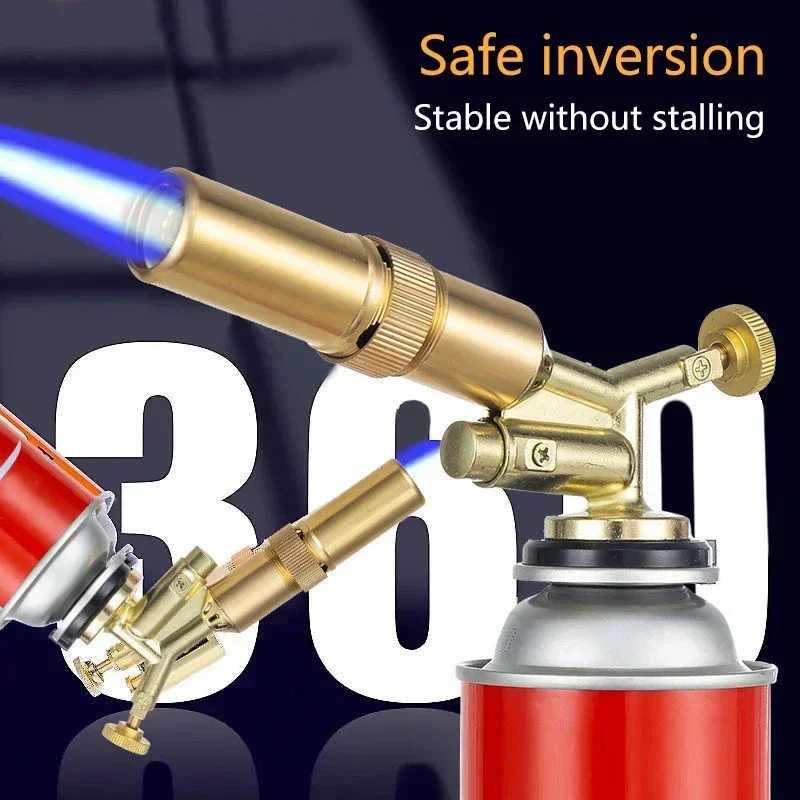 Portable Welding Gas Torch Flame Gun Butane Burner Outdoor Camping BBQ Flamethrower Welding Equipment Kitchen Lighter Cooking