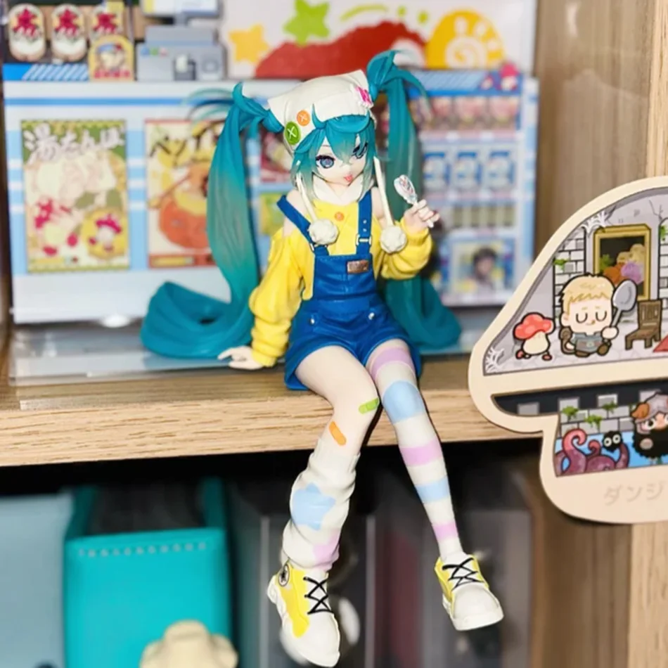 Figura de 9 cm de Hatsune Miku con lazos para el pelo, estilo anime, versión Lollipop. Muñecas Decorativas de PVC Hechas a Mano, Lindas y Originales para Regalo