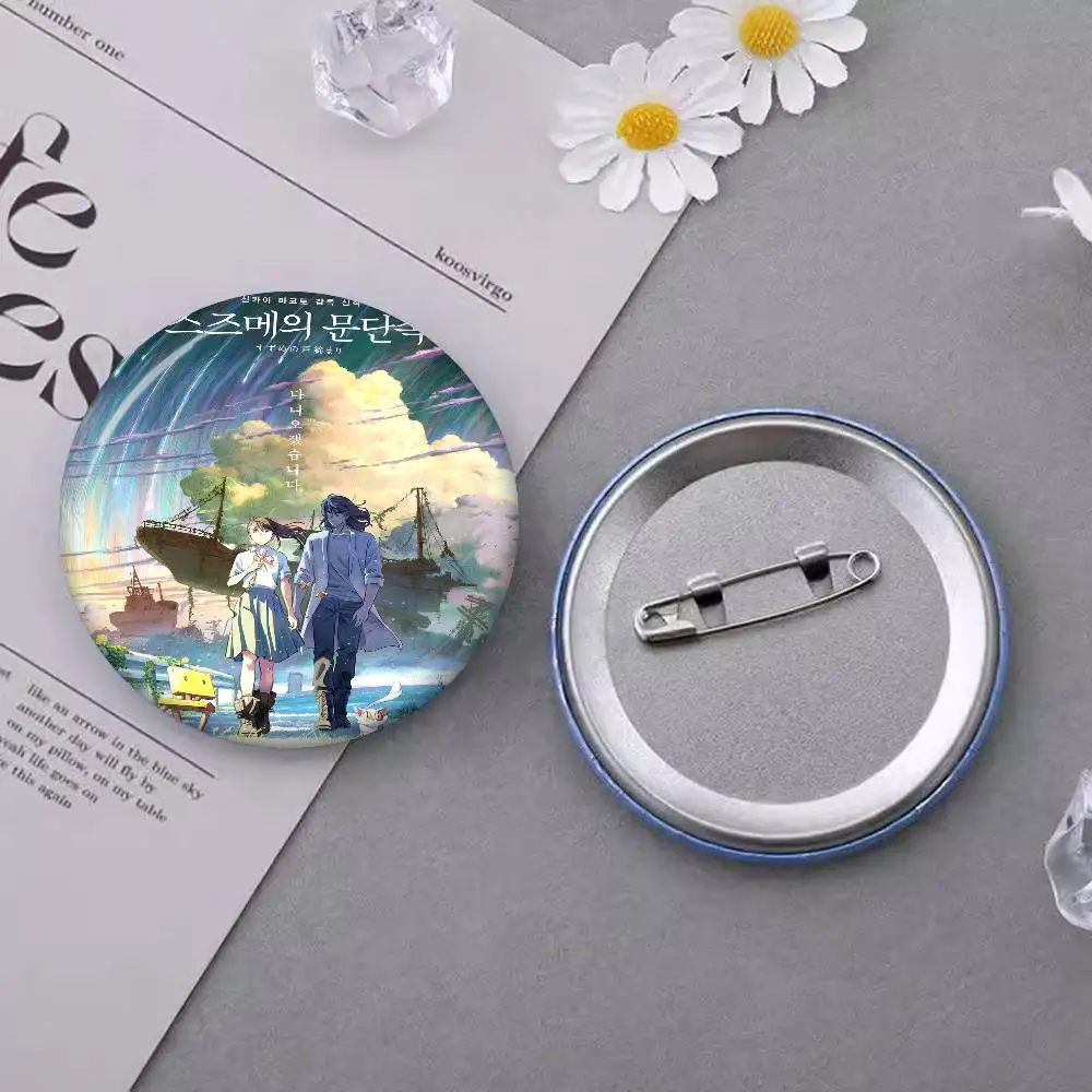 اليابانية الخيال مغامرة أنيمي Suzume الكرتون أنيمي دبابيس لطيف الكرتون شارة سترة الجينز التلبيب دبوس هدية الملحقات #5