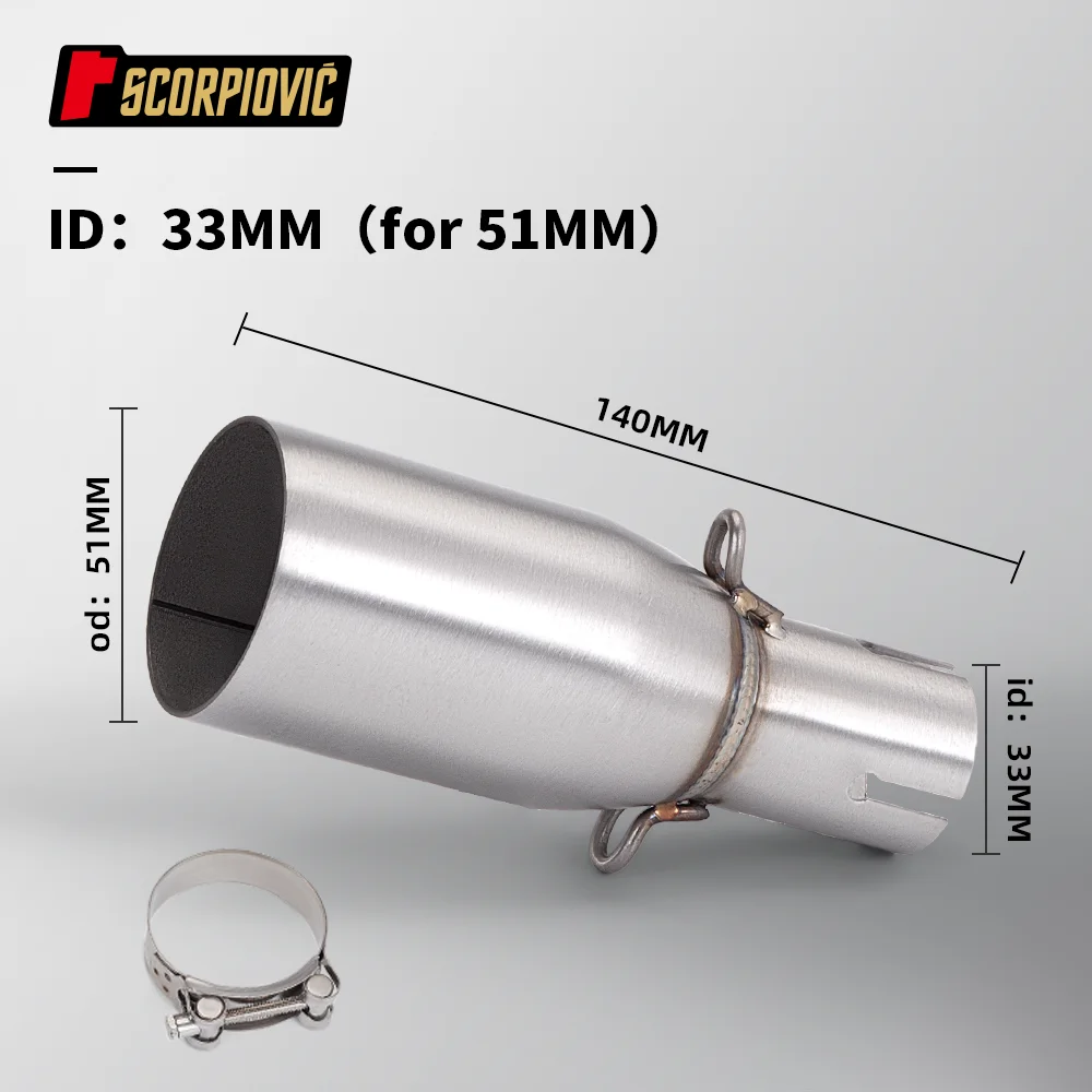 Motorcycle intermediate connecting pipe, improved muffler, universal diameter of 51 mm, various diameter sizes. image 3