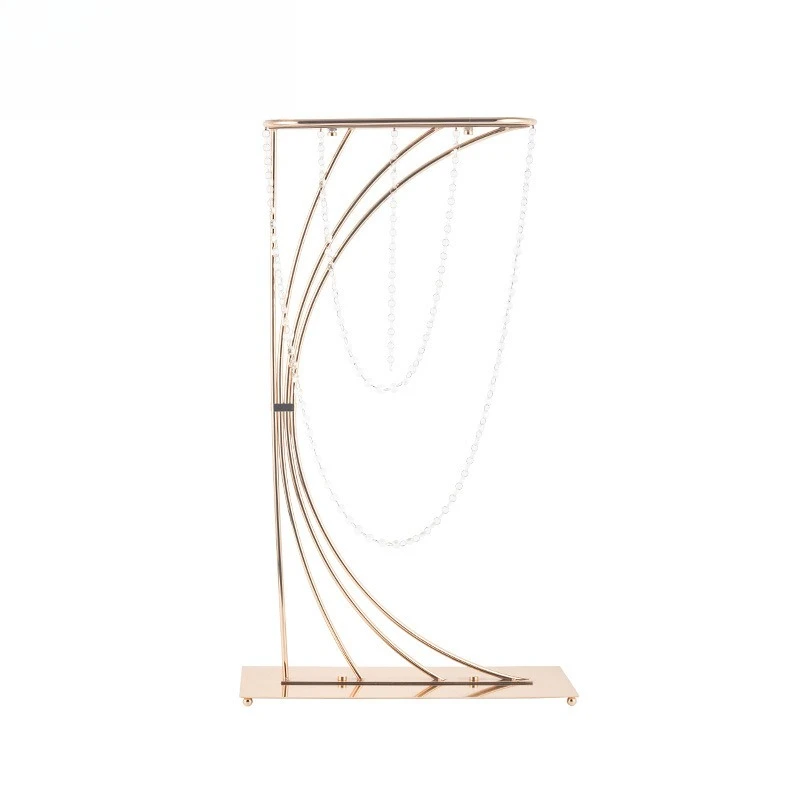 Wedding props square wrought iron flower ware main table decorative flower arrangement sign-in table crystal ware