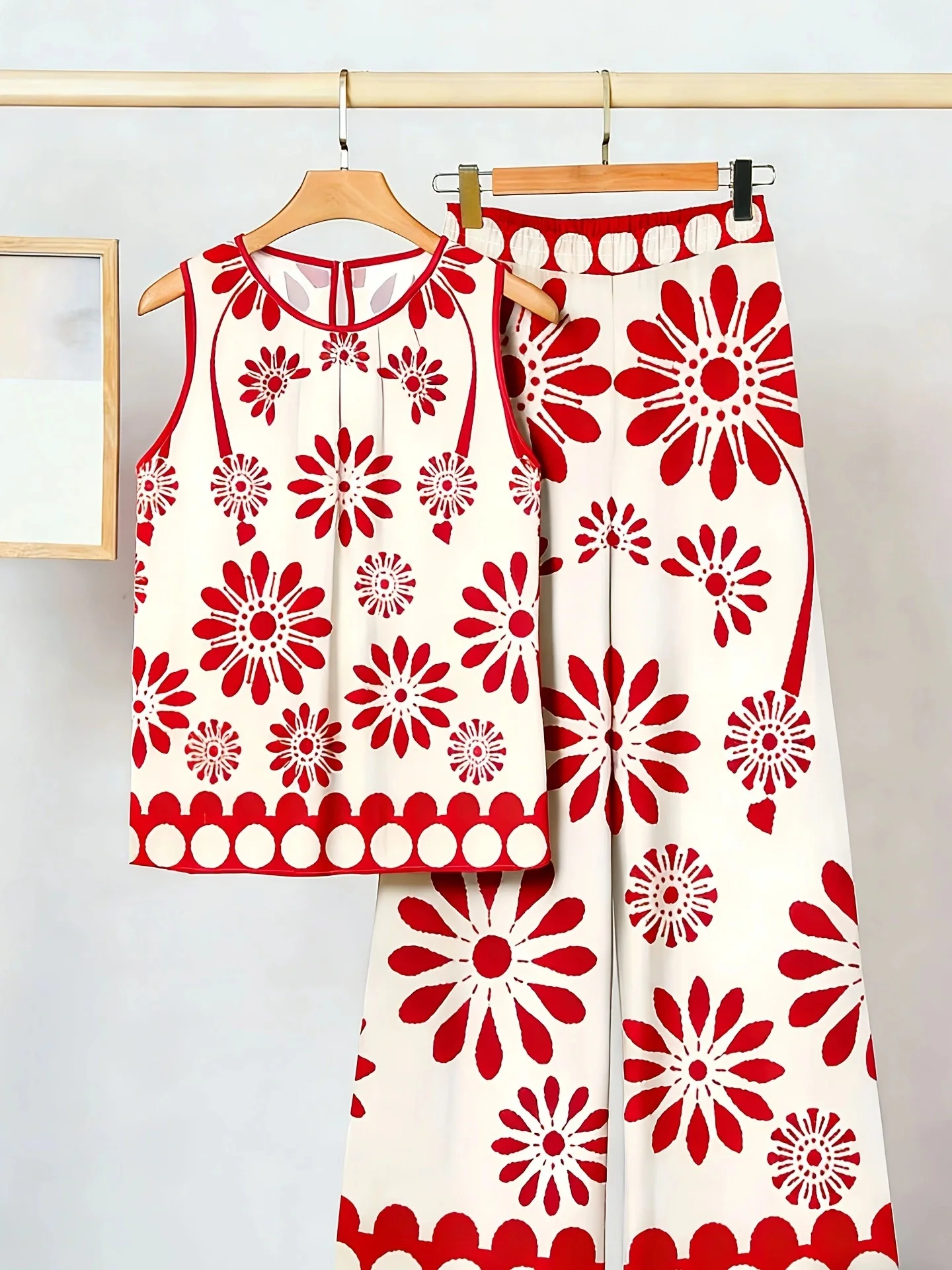 2 Piece Women Sets New Arrival Plus Size Summer Spring Matching Sets Sleeveless Top And Pants Suits Outfits Oversized Clothing 4