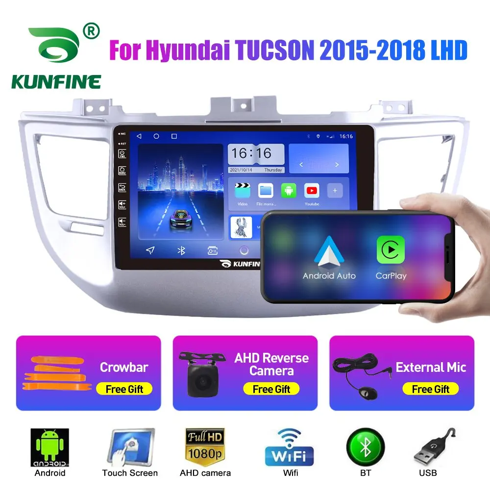 10.33 Inch Car Radio For Hyundai TUCSON 2015-18 2Din Android Octa Core Car Stereo DVD GPS Navigation Player QLED Screen Carplay