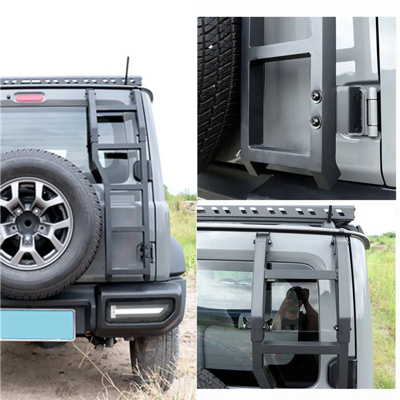 Aluminum Alloy Rear Door Tail Ladder Climbing Ladder Tailgate Rack For Suzuki Jimny JB64/JB74  2019 2020 2021 2022 2023 2024