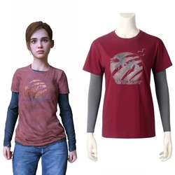 The Last of Us Ellie Cosplay Costumes Shirts Female Long-Sleeved T-shirt Halloween Carnival Movie Game Heroine Blouse Disguise