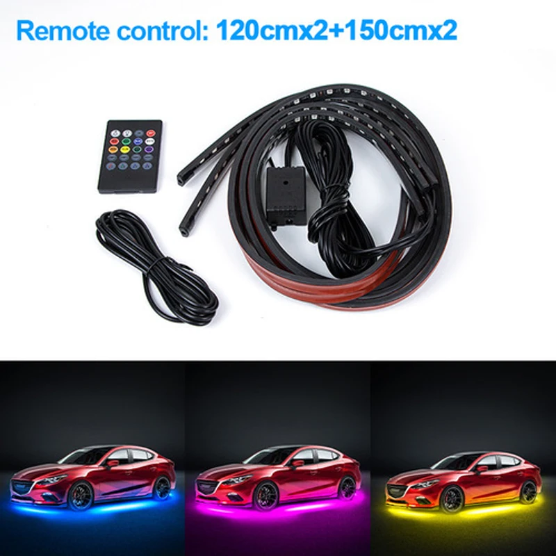 BLALION Flexibele Auto Underglow Light Strip 12V LED Underbody Omgevingslicht Met App Controle Neon Auto Decoratieve Sfeerlamp