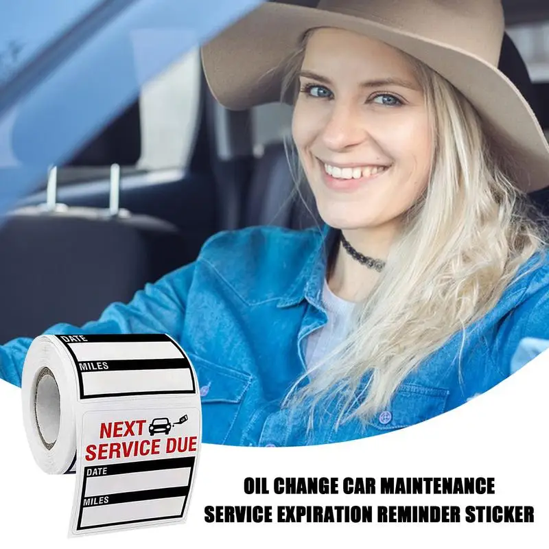 Car Oil Change Window Stickers Oil change in roll Vehicle maintenance service due reminder Auto Oil Change Labels and Stickers