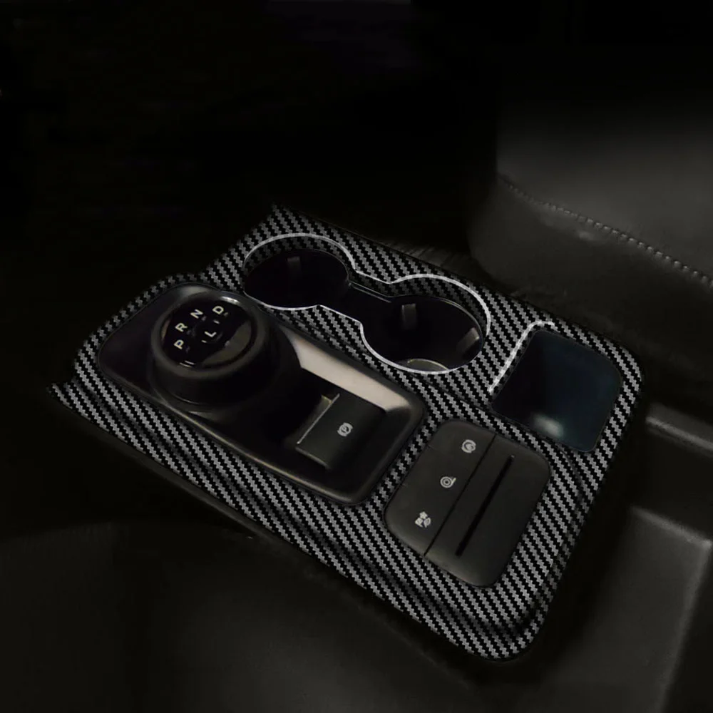 LHD Stickers for Ford Maverick 2022 2023 2024 Gear Shift Panel Cover Trim ABS Carbon Fiber Frame Decoration Accessories