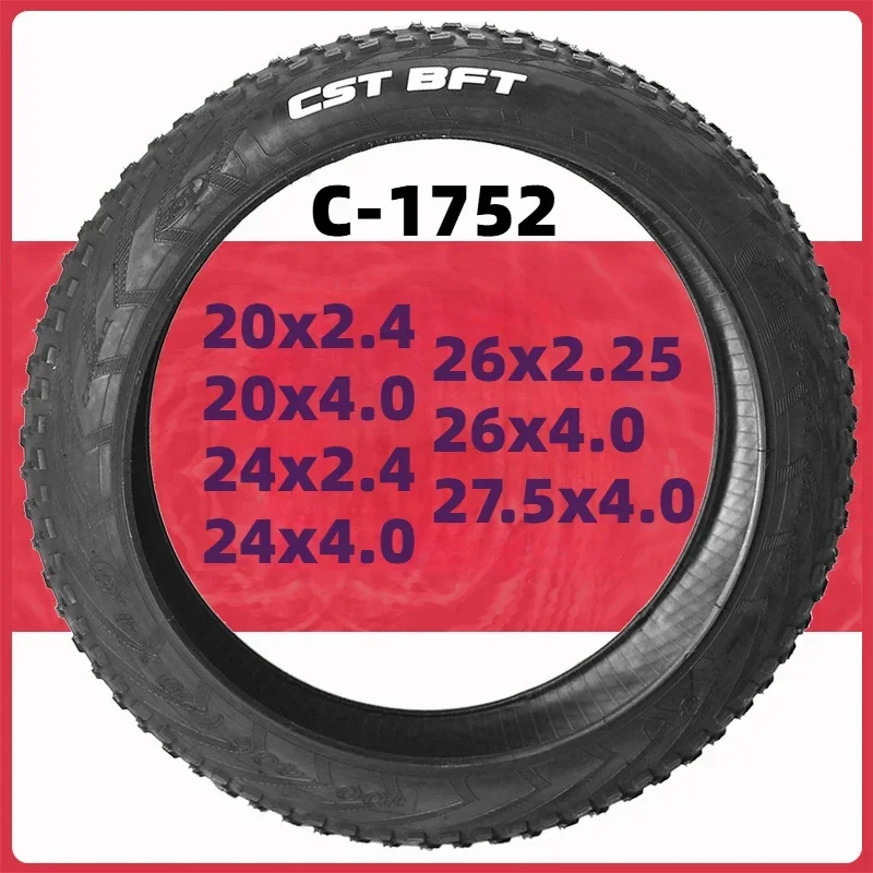 CST C1752 Bicycle Large Grain Pattern Outer Tire Snow Beach 20*2.4 20*4.0 24*2.4 24*4.0 26 * 2.25 27.5 * 2.4 3.0 Anti sliptire