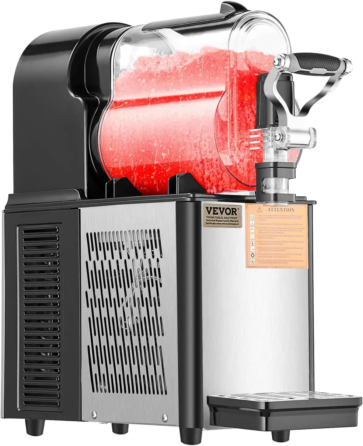 Commercial Slushy Machine, 3L×1 Single Tank Frozen Beverage Maker, 12-Cup Stainless Steel Slushie Machine, Margarita Frozen Drin