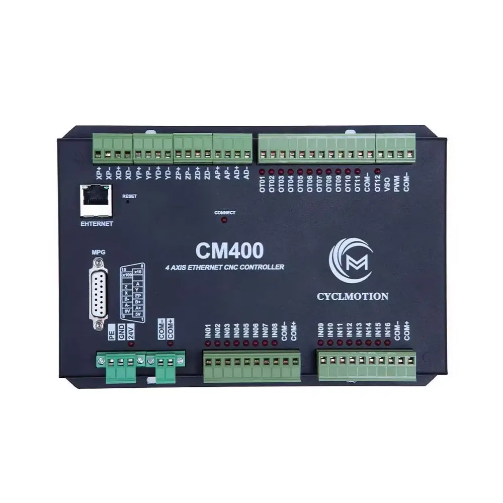 

CM400 4-осевой контроллер движения DC24V 16 входов и 12 выходов 100 Мбит/с Ethernet Контроллер ЧПУ