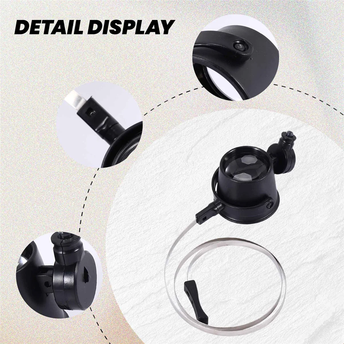 Y06A Illuminated 15X Magnifier / LED Eye Loupe For Repairing Clocks Watches Gems