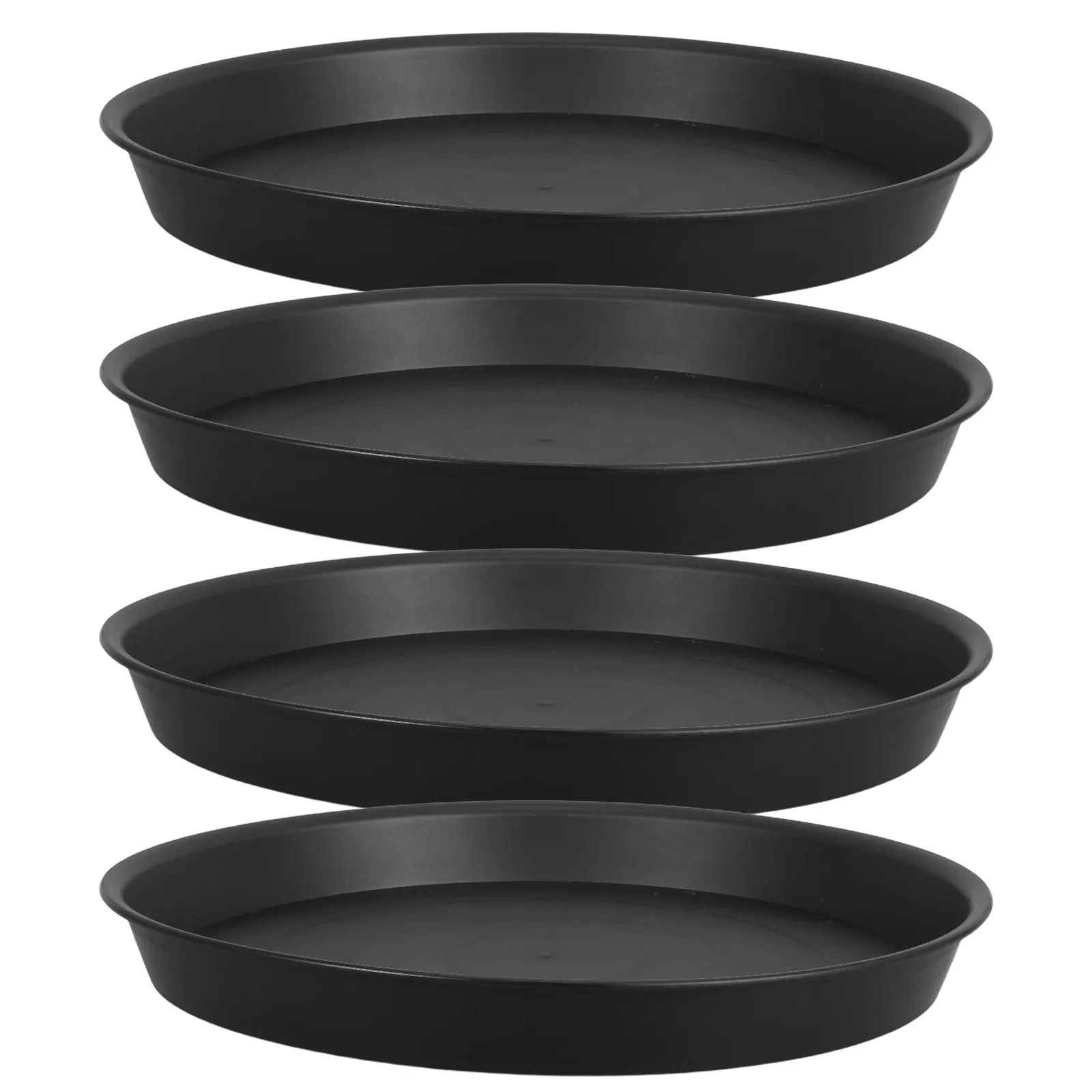 

Набор из 4 современных черных пластиковых поддонов для цветочных горшков, круглые подставки-поддоны для растений в горшках, защита пола, для использования в помещении