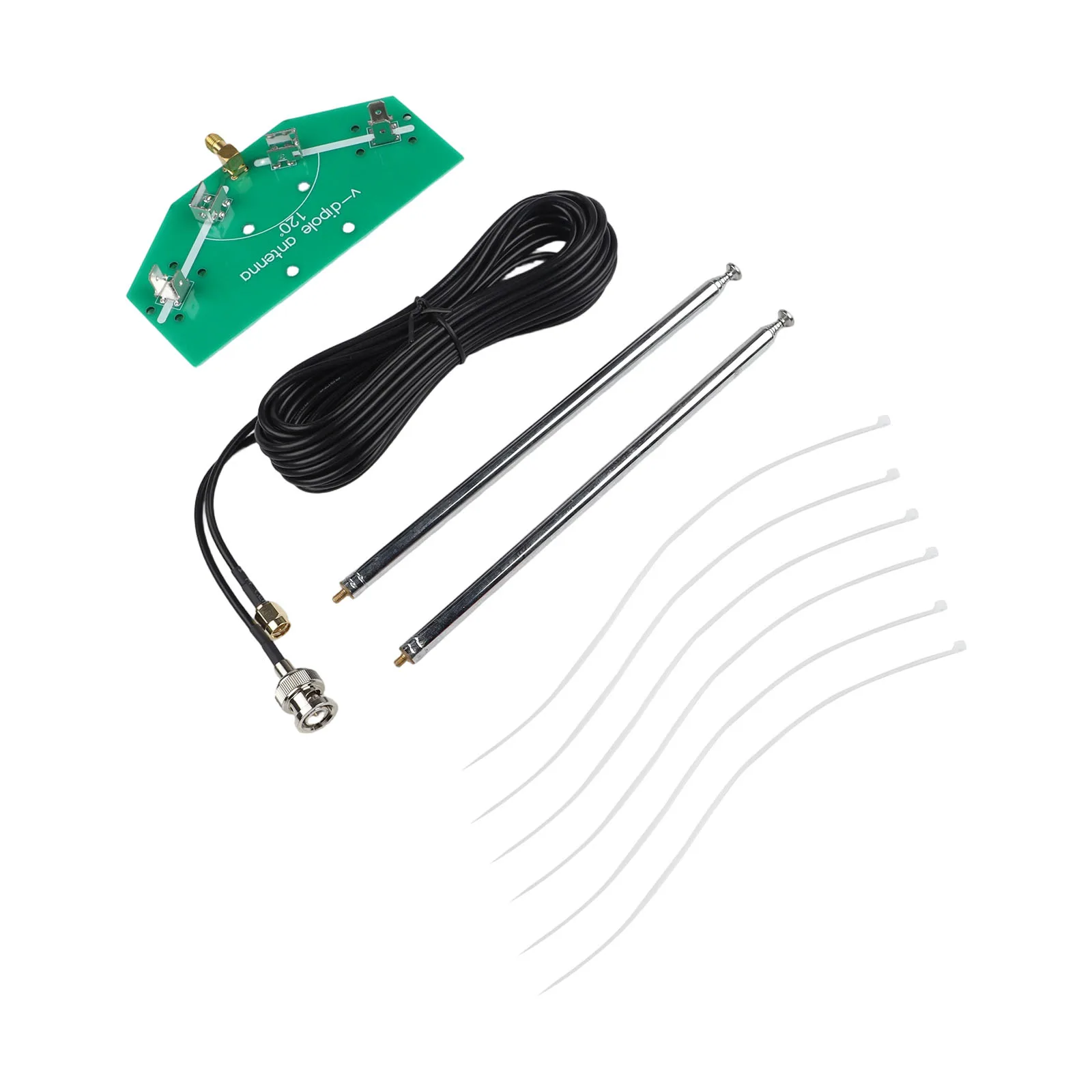 137MHz V Dipole DIY Kit Adjustable Lever For FM Aviation Signal Reception 533mm Optimized Length Green PCB Board