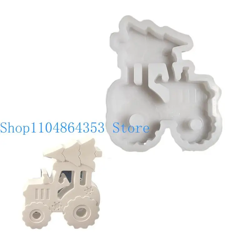 

652F Heat Resistant Silicone House Casting Mold for Crafting Tractor Christmas Tree