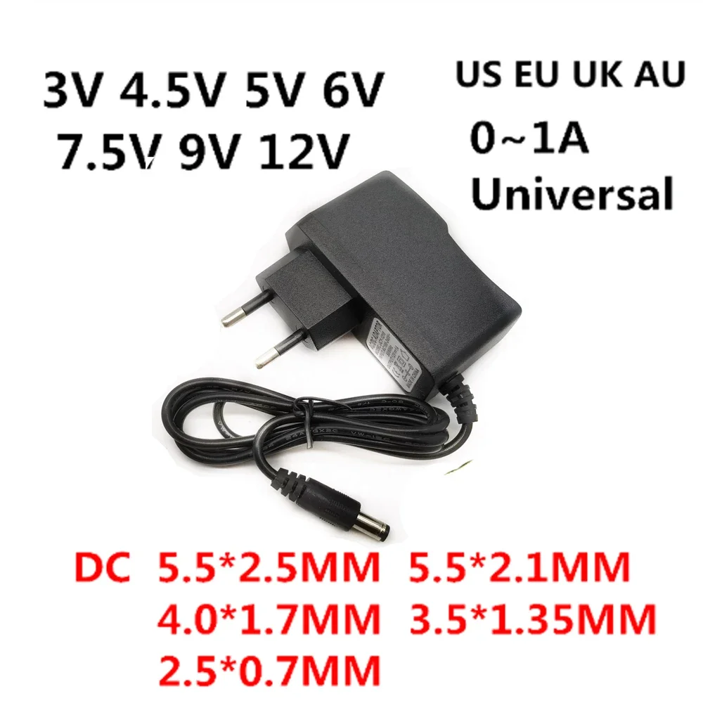 

AC 110-240V DC 3V 4.5V 5V 6V 7.5V 9V 12V for 0.5A 1A LED light strip Universa adapter 12 V Volt AC / DC Converter power supply