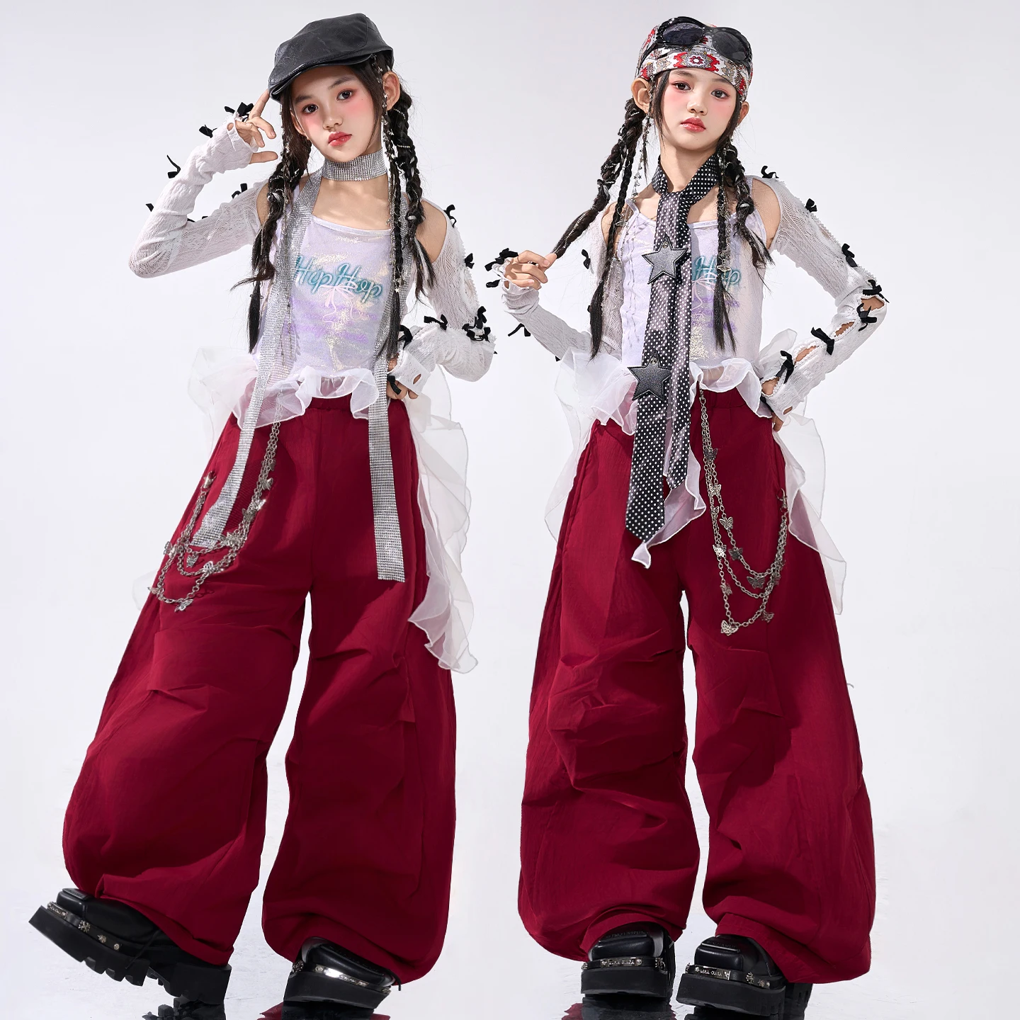 Mädchen Hip Hop Crop Sparkly Tops Cargo Hosen Kinder K-pop Street Dance Kostüm Kinder Mädchen Gruppe Streetwear Jazz kleidung Sets