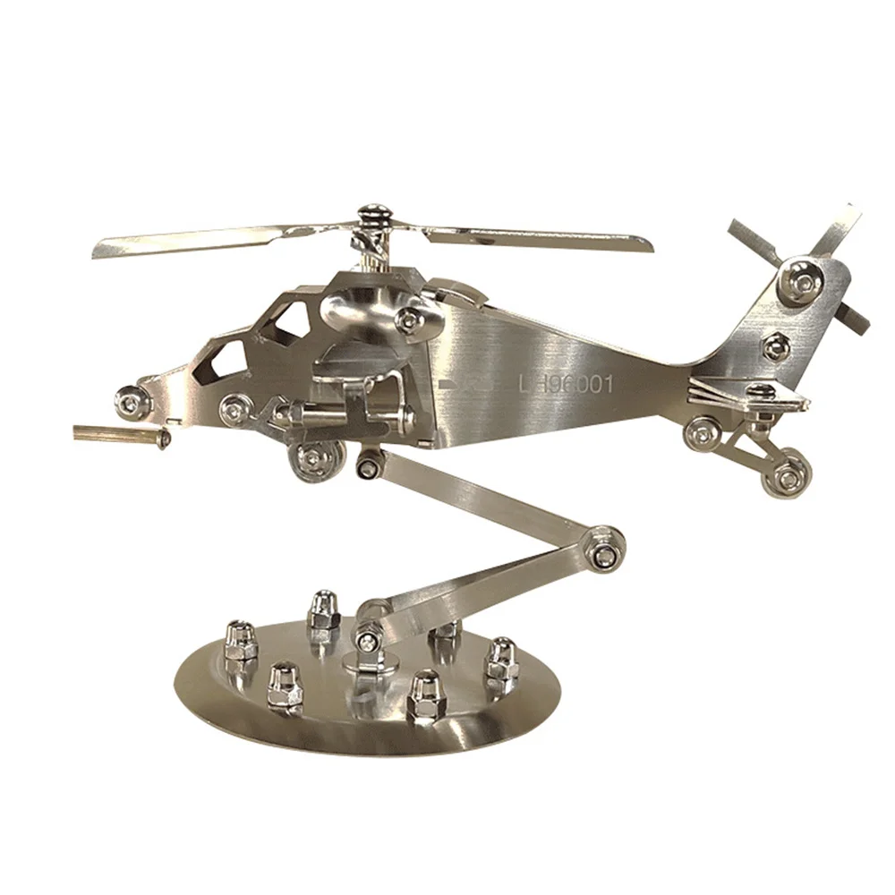 New SMG Wushi Helicopter Model Handmade Stainless Steel Aircraft Metal Crafts Aircraft Model Office Car Accessories