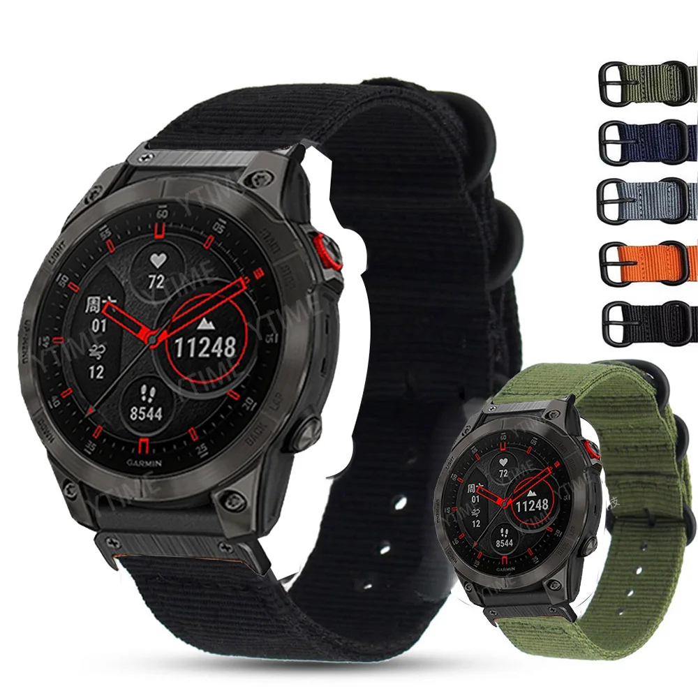 

Ремешок нейлоновый для Garmin Fenix 7X 6X Pro 5X Plus, быстро прилегающий браслет для смарт-аксессуаров, браслет Fenix 3 3HR, 26 мм