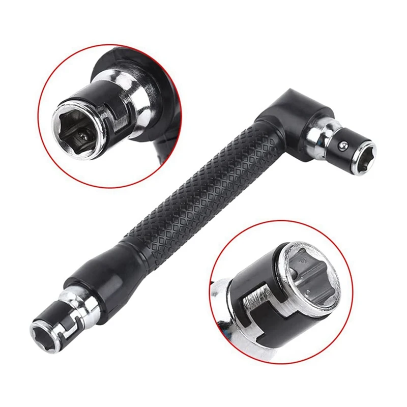 2X L Shape 1/4 Inch Hex Wrench Double Head 90 Degree Right Angle Screwdriver Bits