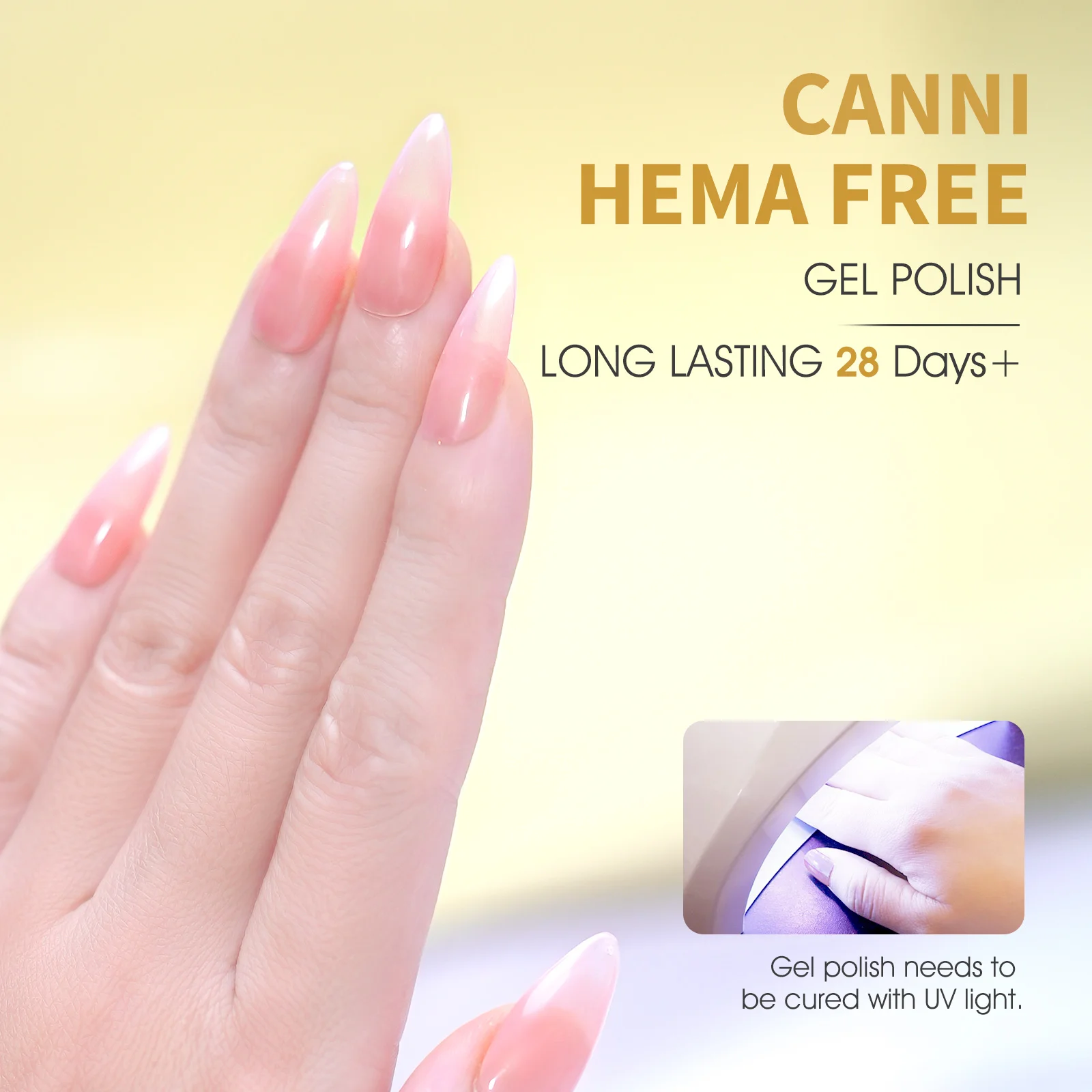 CANNI Jelly Color Gel-Nagellack, kein TPO, durchscheinendes Gel, glatte Konsistenz, Soak Off UV-LED, semi-permanenter Gel-Rundpinsel, 9 ml – Detail 8