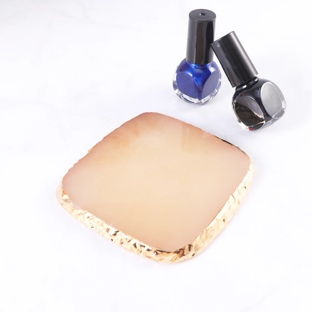 1 Buah Palet Warna Kuku Resin Bentuk Kotak, Plat Display Manikur Tekstur Halus Mudah Dibersihkan, Baki Pencampur Nail Art untuk Penggunaan di Rumah dan Toko