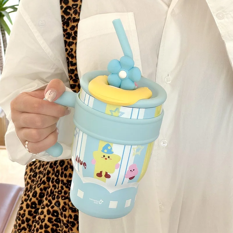 

Large Capaci Stainl Steel St Cup Insulated Tea Brewing Women's Version 2024 New Office Water Bottle Sli Design