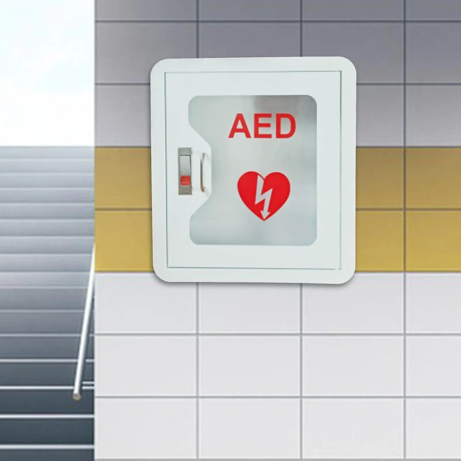 Aed Cabinet Wall Mounted Aed Defibrillator Storage Cabinet with Snap Lock for Community Public Places Hotels Social Clubs