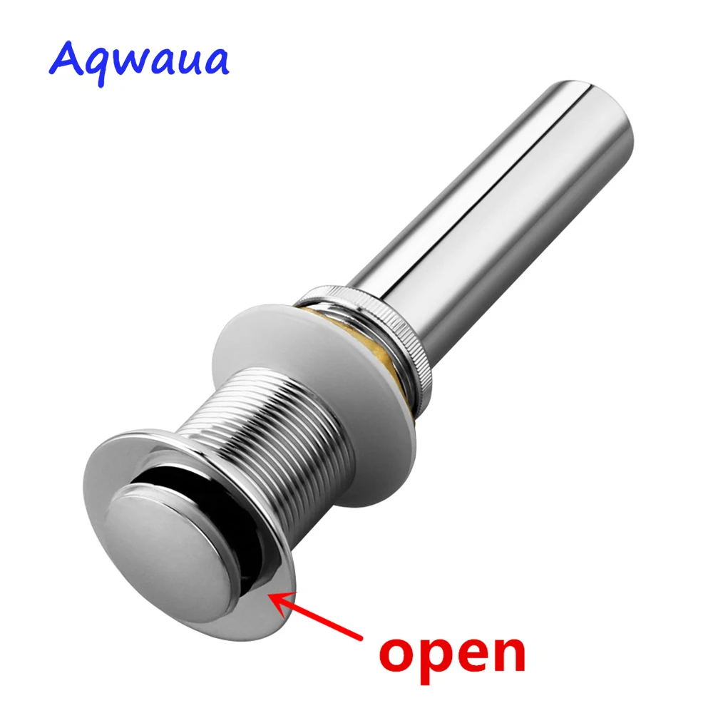 Aqwaua Pop Up Basin Drain for Bathroom Chrome Plated Small Sink Drainer Brass Body Kitchen Accessories