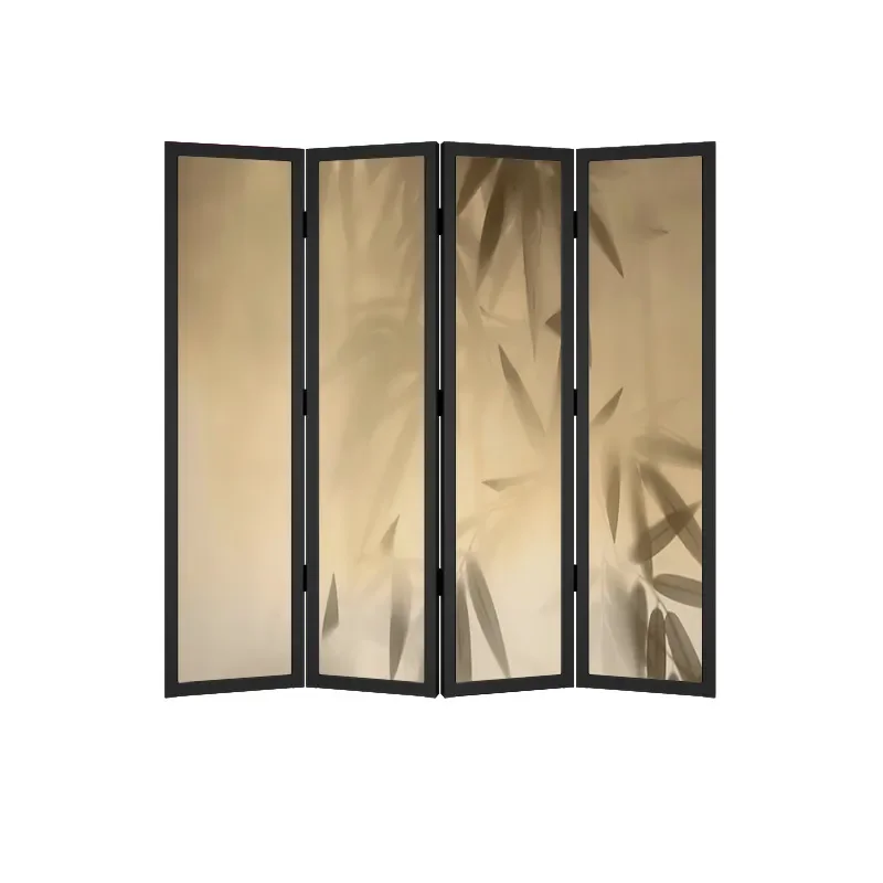 Fomex Custom Chinese Bamboo Folding Screen Partition Classical Living Room Mobile Divider for Tea Room B&B Decoration Solid Wood
