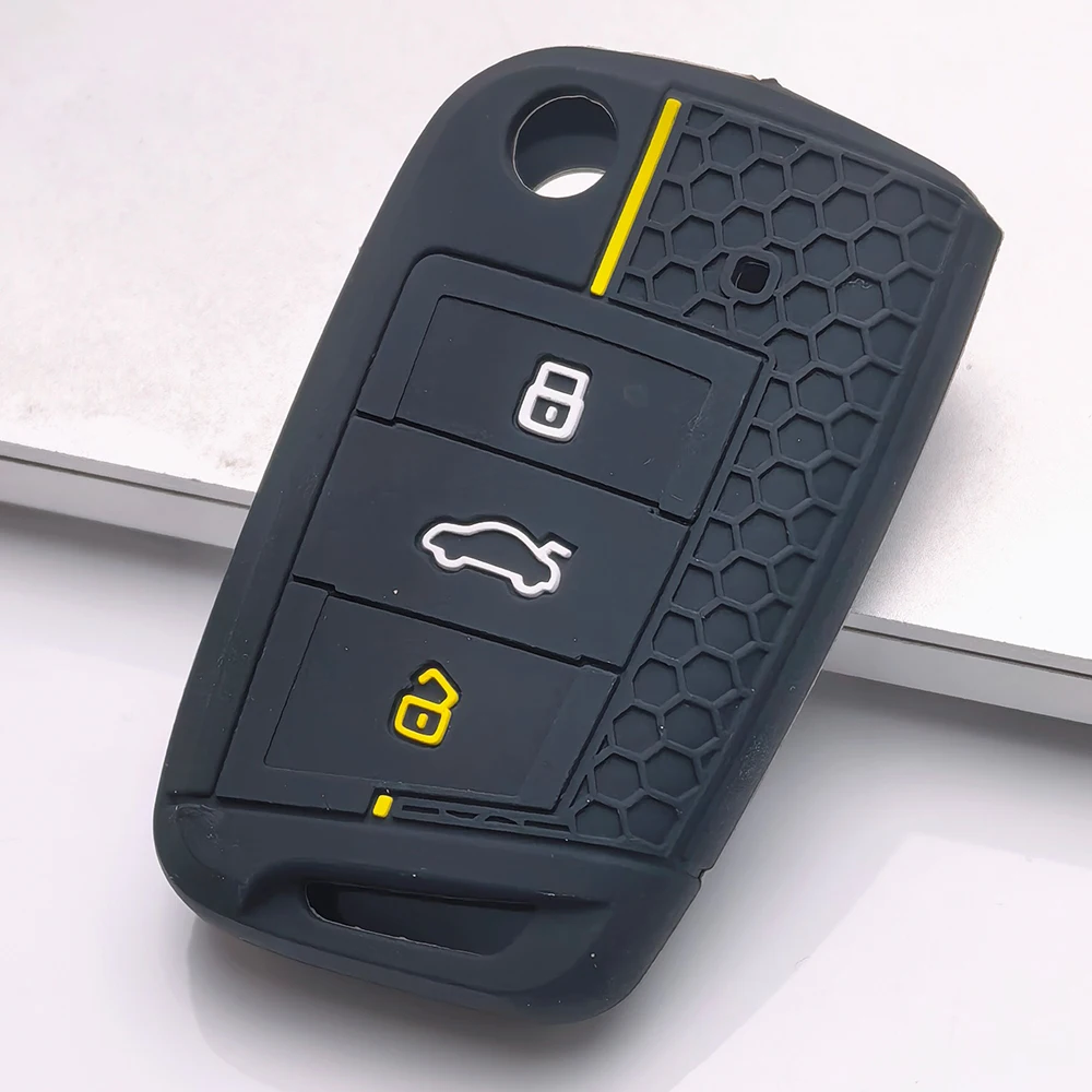 High Quality Silicone Car Key Case Cover for Volkswagen VW Golf 7 MK7 Tiguan Mk2 for Skoda Octavia 3 A7 Kodiaq 2017-2021 SEAT