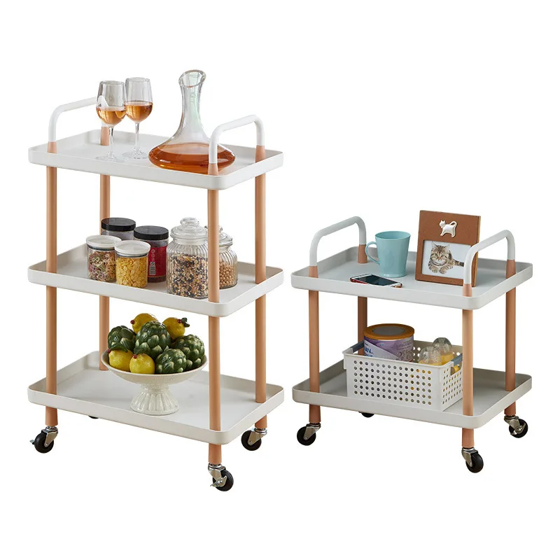 2/3 Layers Kitchen Square Cart Simple Multi-function Simple Installation Trolley Living Room Home Storage Kitchen Accessories