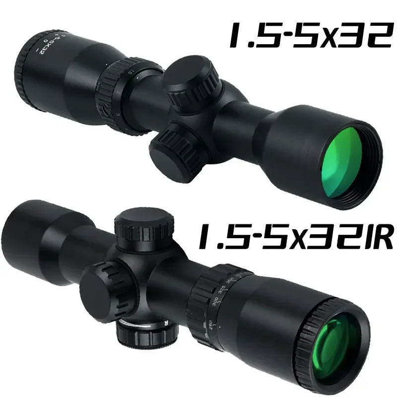 

1.5-5X32IR Red/Green Range Finder Reticle Adjustable Scope 1.5-5X32 Tactics Optical Hunting Crossbow Short Rifle Scope 11MM/20MM