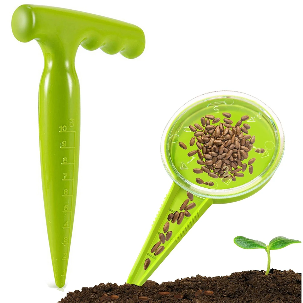 Garden Dibber and Widger Set Mini Seed Planter Dispenser Tool Kit for Sowing Transplanting Seedlings Vegetable Flower Planting