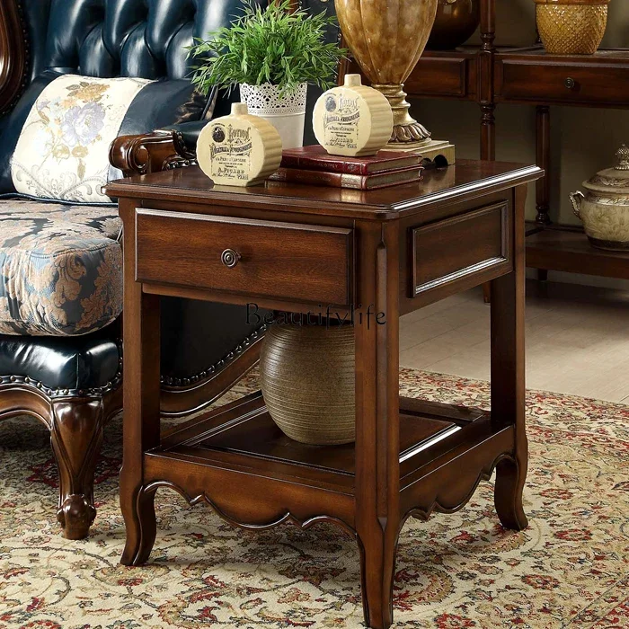 

yj19 American Country Style Solid Wood Coffee Table for Small Living Rooms Rectangular Tea Table