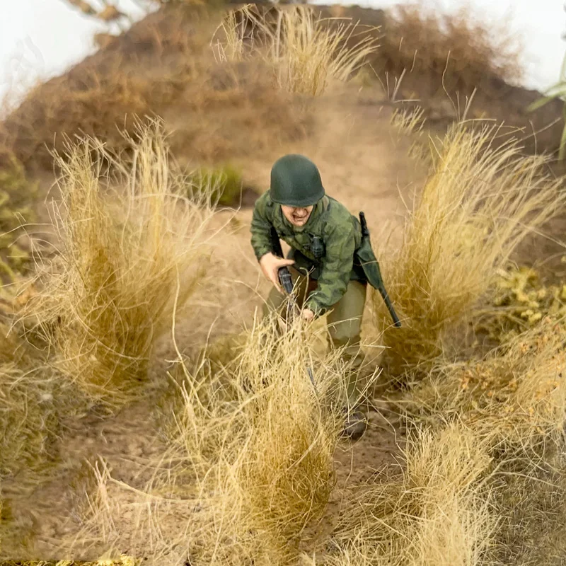 Simulação em miniatura modelo de grama murcha cluster de feno diy trem ferroviário/mesa de areia/escena militar micro paisagem diorama kit