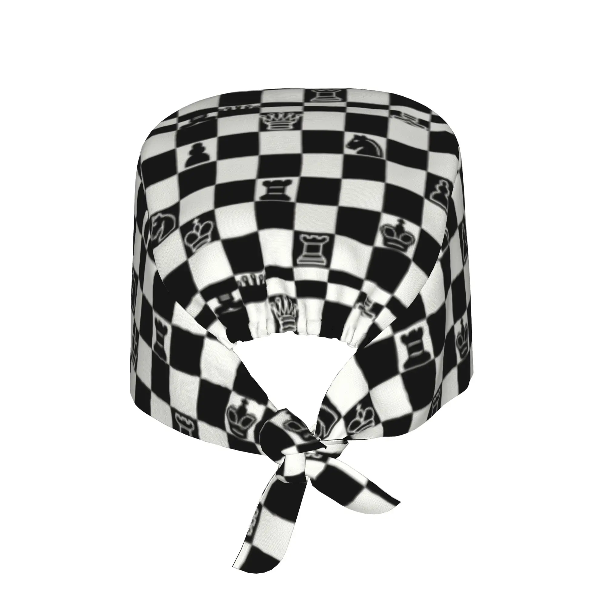 Custom Fashion Chess Cleaning Working Cap Cool Men Women Chessboard Game Scrub Cap Surgicals Hat Nurse Scrubs Hat Nurse