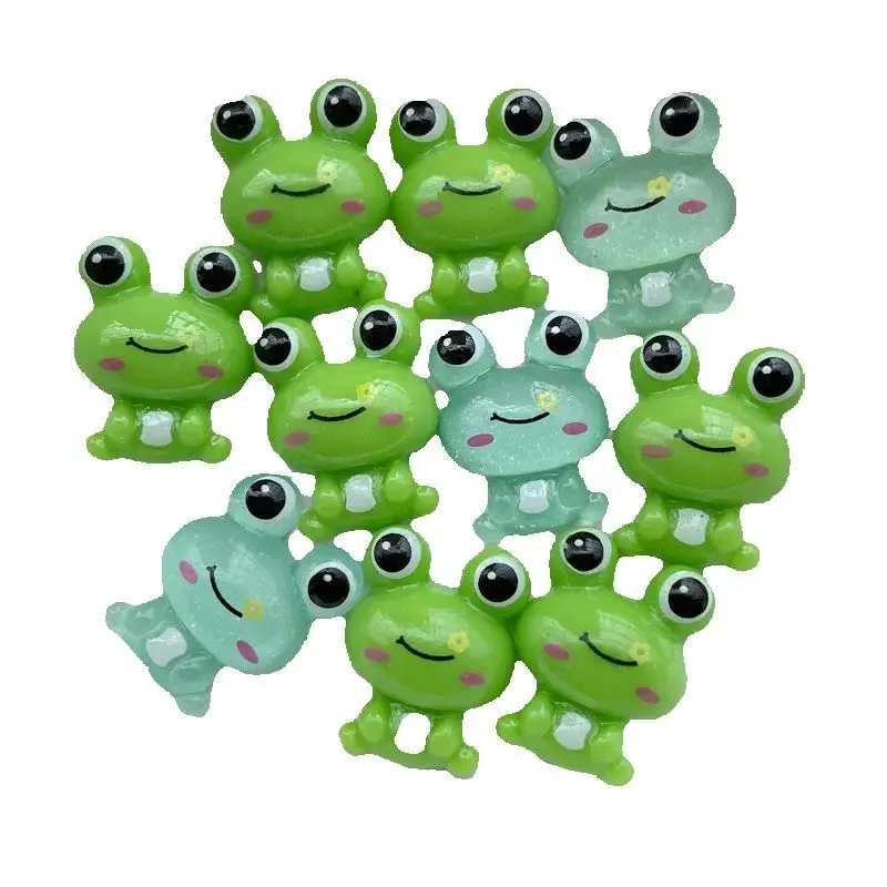 12 Pcs New Cute Cartoon Frog Series Flat Back Resin Scrapbooking DIY Jewelry Hairpin Craft Decoration Accessorie
