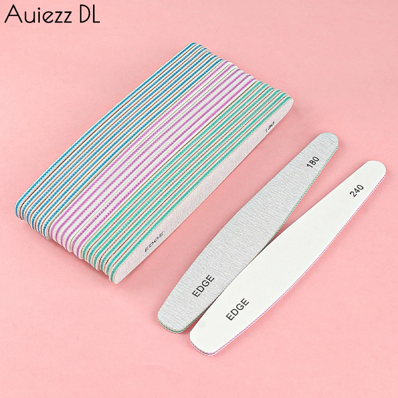 20/50 Pcs Double Sided Grey Sand Nail Buffers Diamond Nail Files Strips 150 180 240 Grit  Manicure Tools for Nail Trimming