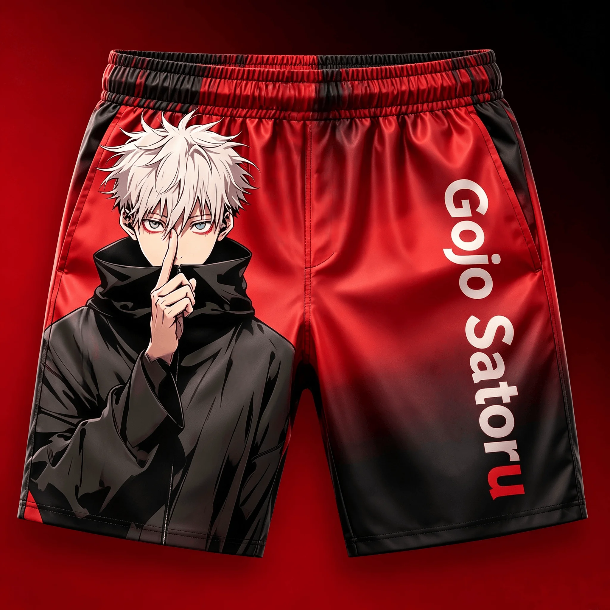 2026 Summer Jujutsu Kaisen Gojo Satoru Quick Dry Gym Shorts, Men's Unisex Anime Print Running Sports Board Shorts Casual