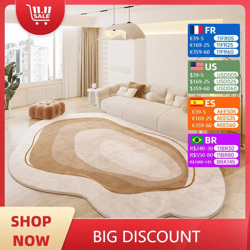 Carpet for Living Room Bedroom Rug Soft Furry Home Decoration Floor Mat Irregular Shape Comfortable Bedside Area Rugs Alfombra