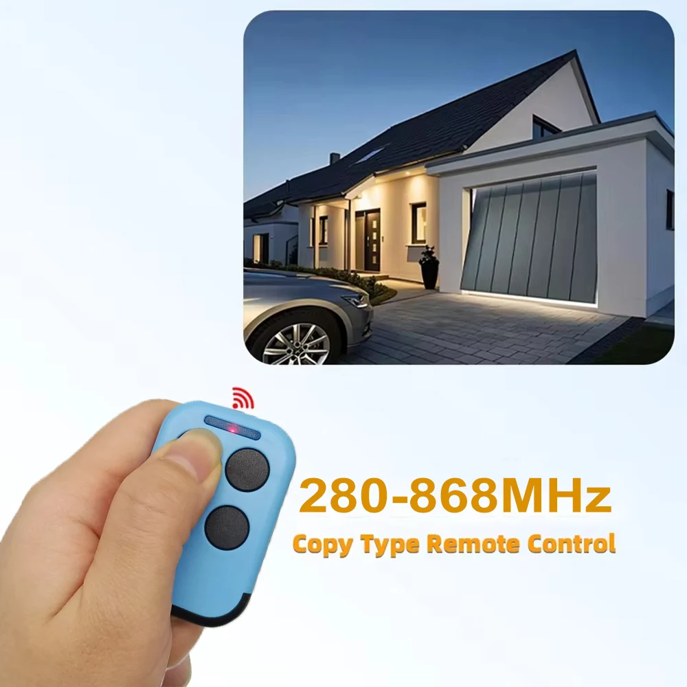 Garage Door Remote Control AUTO SCAN Multi Frequency Duplicate 280-868MHZ Multi Brand 433.92MHz Fixed Rolling Code Gate Opener