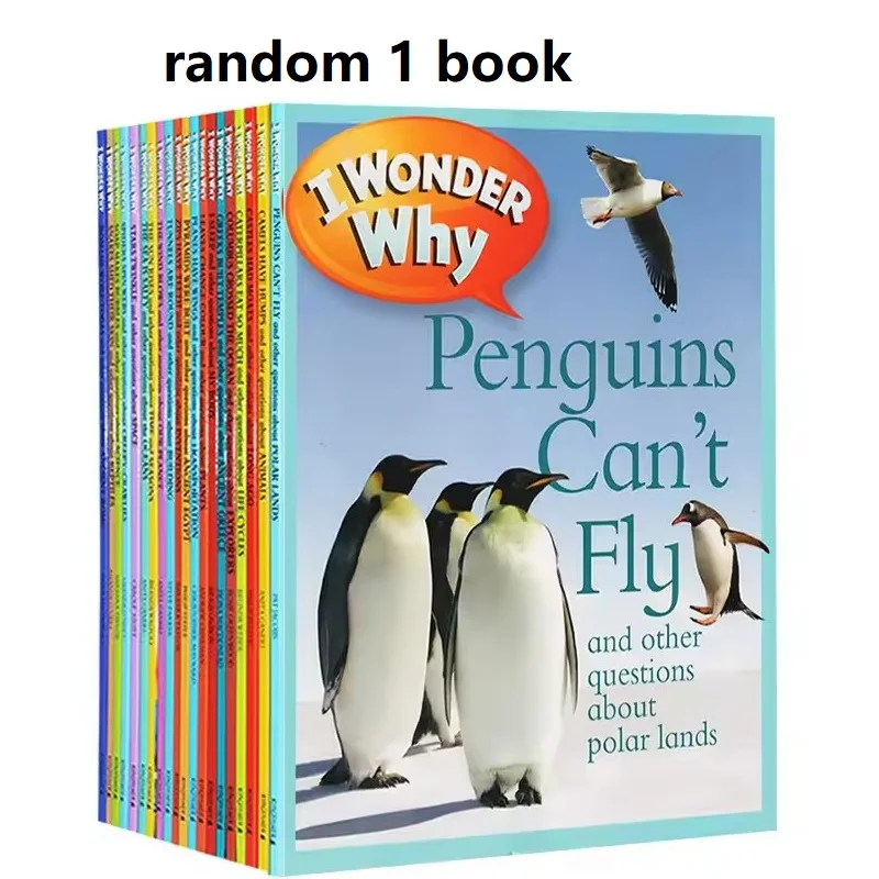 Random 1 book  I Wonder Why Children Encyclopedia Science Space Animal Bulding Learing English Reading Early Education