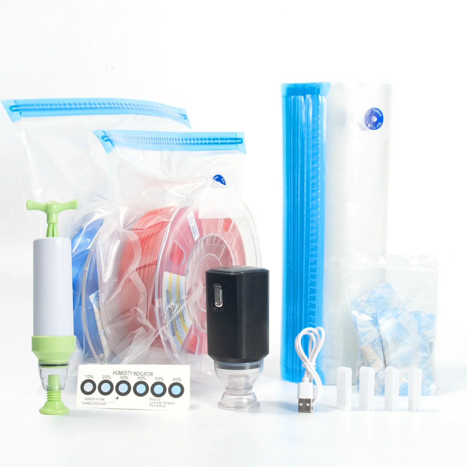 BIQU-bolsa de vacío para almacenamiento de filamentos, 1kg, secador de filamentos PLA para impresora 3D, seguridad, resistente a la humedad, accesorios para impresora 3D