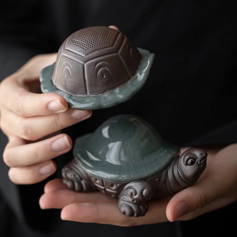 Little Turtle Ceramic Crafts, All Ceramic Integrated Tea Filter Kung Fu Tea Set