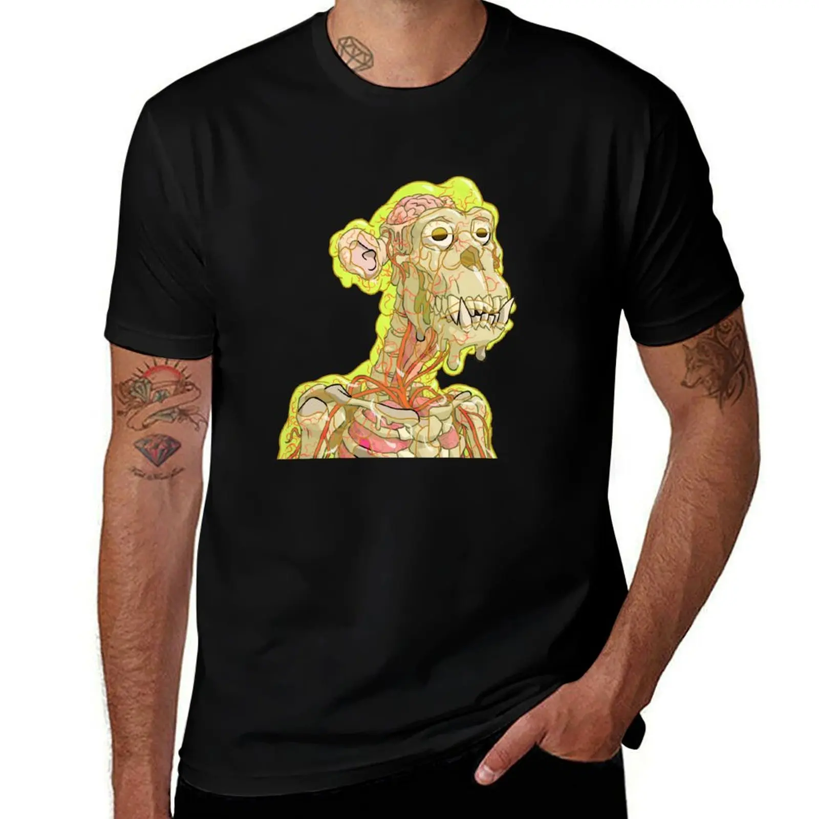 Mutant Neon Ape T-Shirt Big and Tall Crew Neck Tee T-Shirt