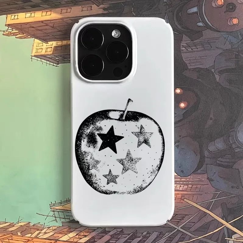 

Ins Sketching Star Apple Art Phone Case for IPHONE 17 Air 16E 15 PROMAX 14 Plus 13 12 MINI 11 PRO 16Plus XR Acrylic Phone Cover